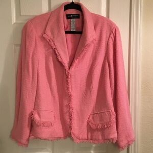 Sag Harbor Fringe Pink Blazer